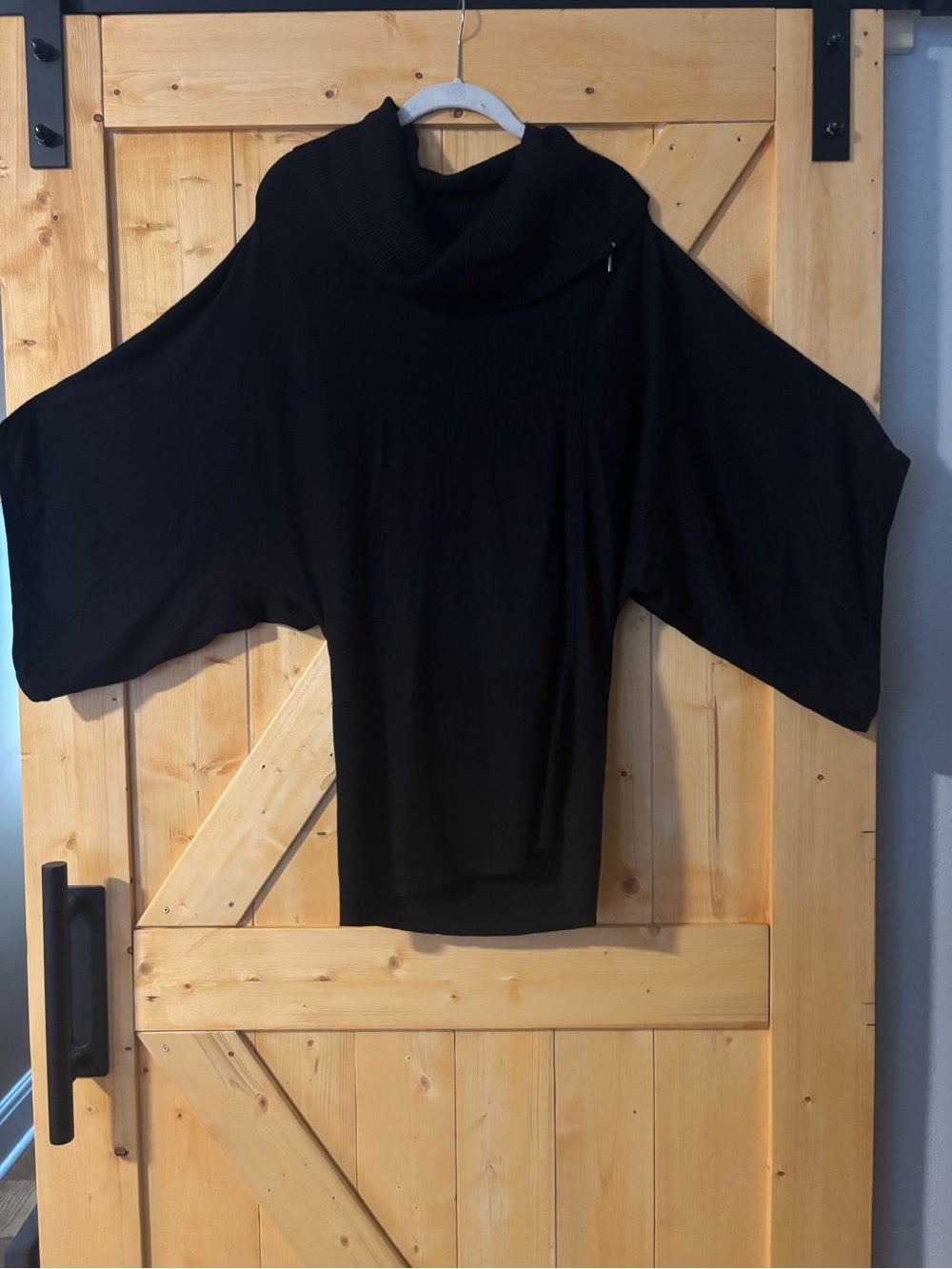 White House Black Market Black Label Cashmere Blend Zip Neck Dolman Sleeve Med